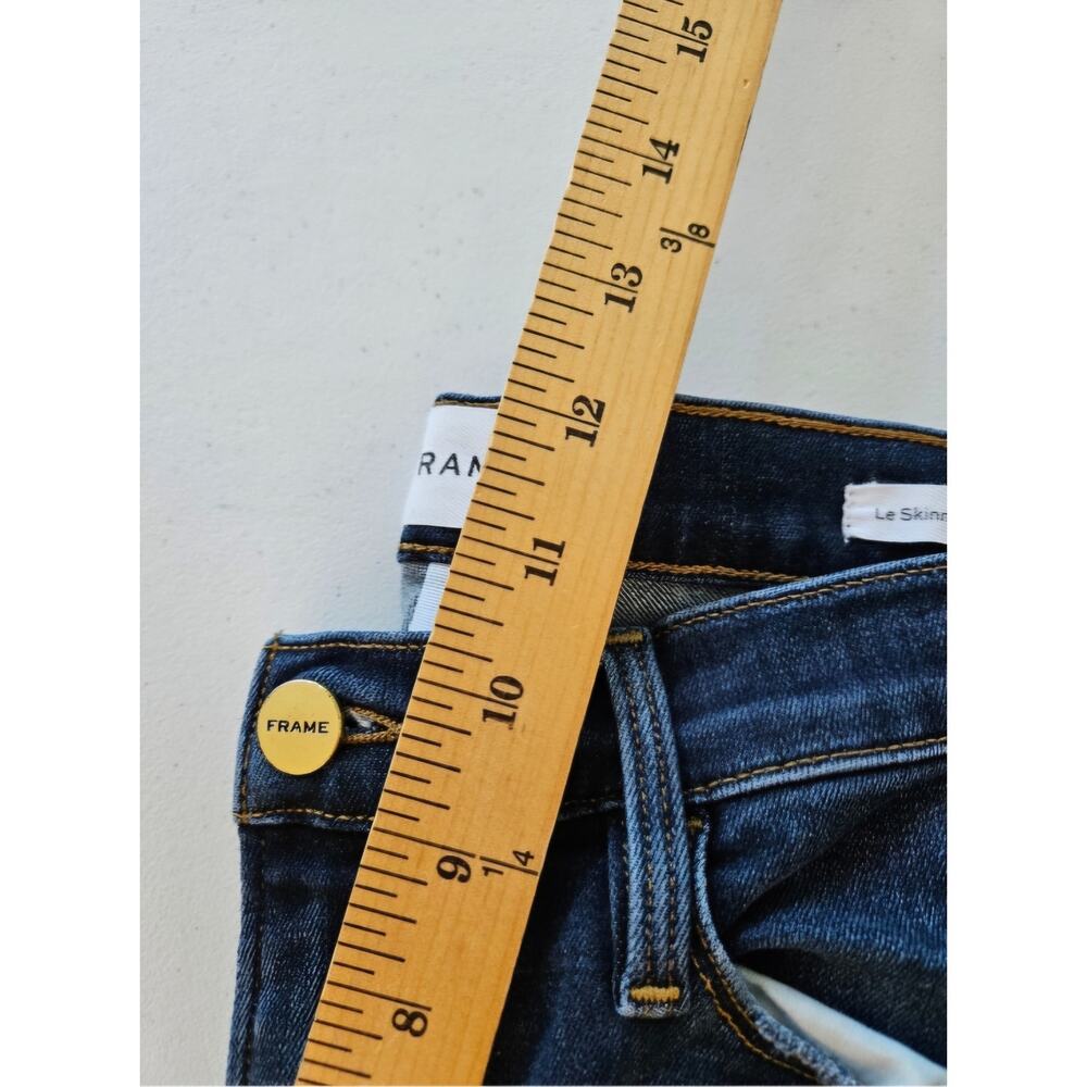 FRAME Le Skinny de Jeanne Jeans Womens 32 Dark Wash Skinny Stretch Denim Ankle - Picture 6 of 7